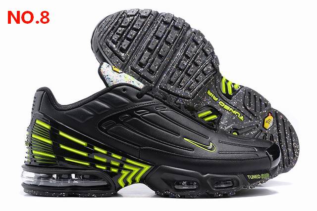 Nike Air Max Plus 3 Leather Mens Shoes Black Green;